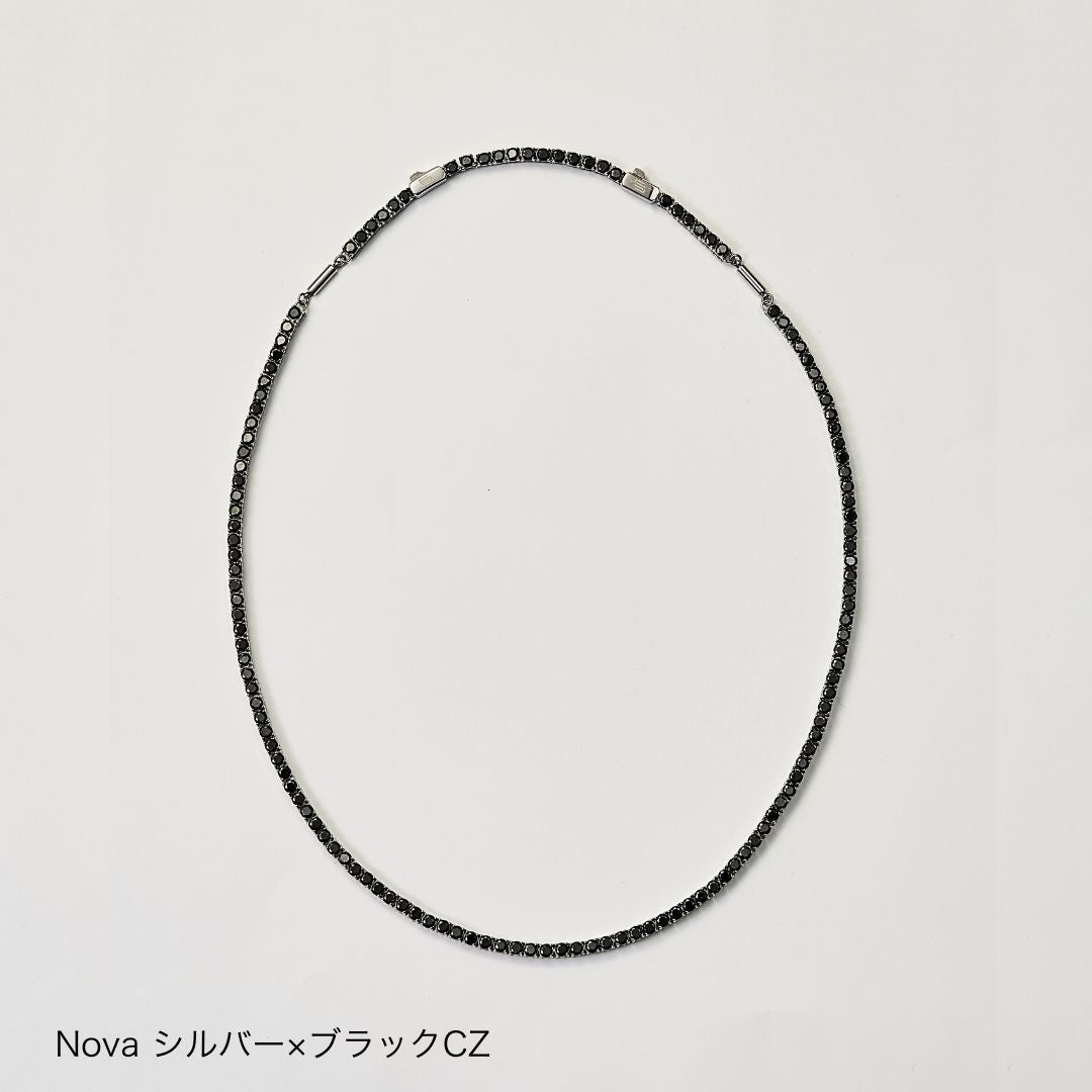 UNrust アンラスト Nova ノヴァ 磁気ネックレス シルバー ブラックCZ 商品単体 俯瞰