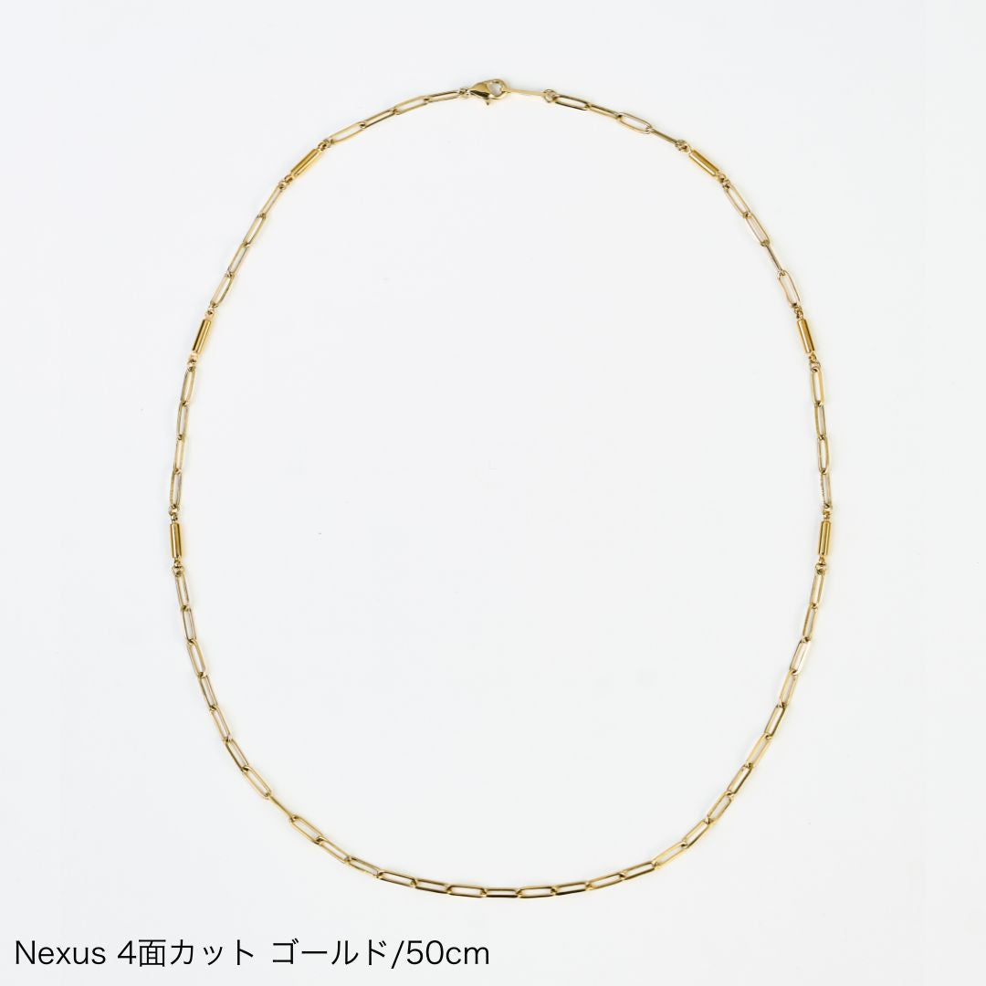 UNrust アンラスト Nexus ネクサス 4面カット 磁気ネックレス ゴールド 50cm 商品単体 俯瞰
