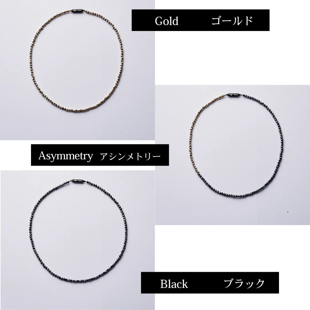 UNrust アンラスト Luminous ルミナス 磁気ネックレス ゴールド アシンメトリー ブラック カラー展開