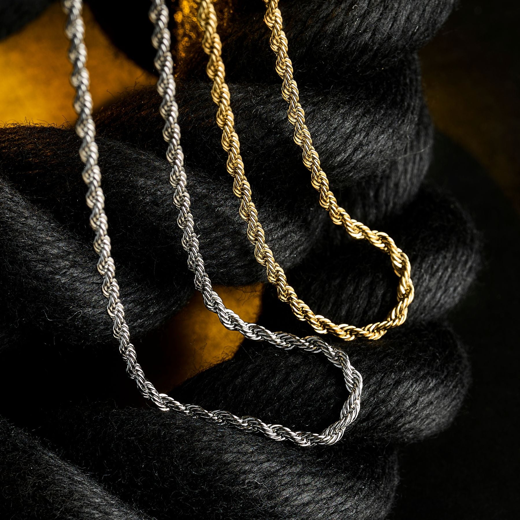 UNrust アンラスト Nexus ネクサス フレンチロープ 磁気ネックレス ゴールド シルバー 商品写真 横